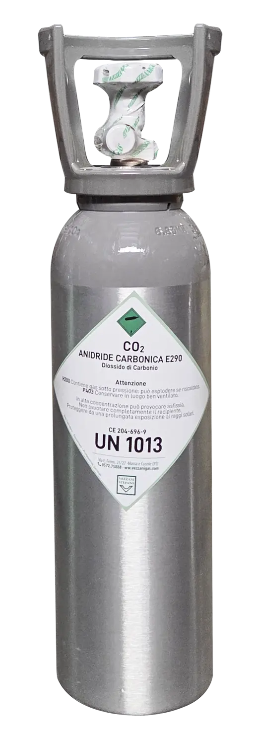 Bombola CO2 in alluminio da 2 kg Bombola CO2 in alluminio da 2 kg per uso alimentare
